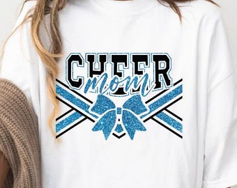 Cheer Mom SVG PNG / Livelli personalizzabili e file di taglio, versione glitter per cheerleading (download digitale)