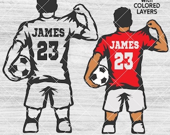 Jogador de futebol personalizável em SVG e PNG | Design personalizado para camisa de time (Download digital)