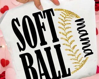 Arquivo SVG e PNG para sublimação/Cricut para mamãe de jogadora de softball (svg, eps, dxf)
