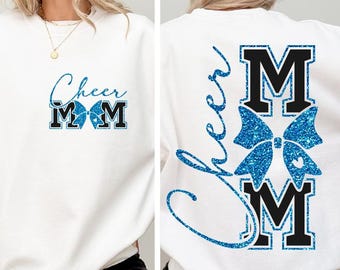 Cheer Mom SVG PNG, Cheerleader blu per il giorno della partita, Design per maglietta da competizione All Star Cheer, File di taglio per la mamma della cheerleader, Sublimazione, Download immediato