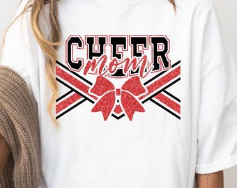 Cheer Mom SVG PNG / Livelli personalizzabili, versione glitter (download digitale)