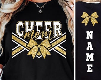 Cheer Mom SVG PNG / Livelli personalizzabili, versione oro glitterato (download digitale)
