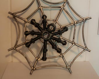 Metal Spider on Web