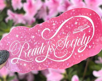 Reader's Society Sticker | Pink Star Holographic Book Sticker
