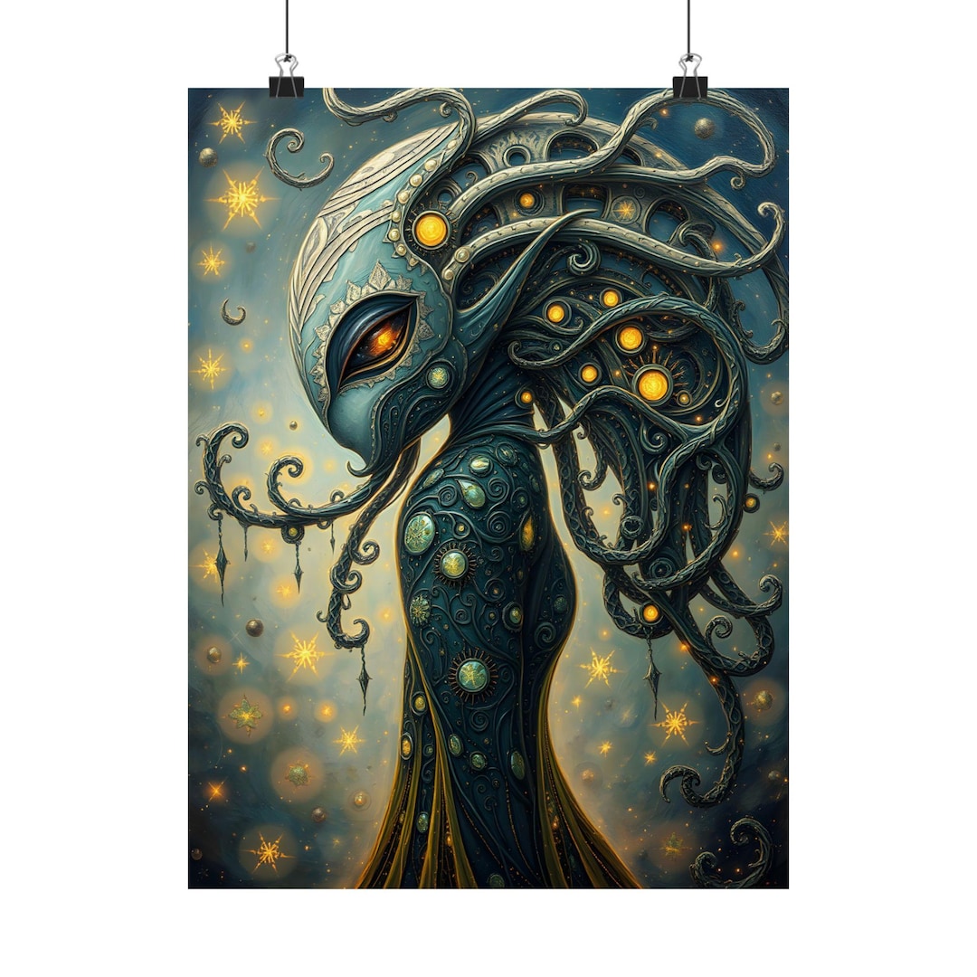 Fantasy Alien Sea Creature Giclee Art Print, Poster, Framed, Canvas ...