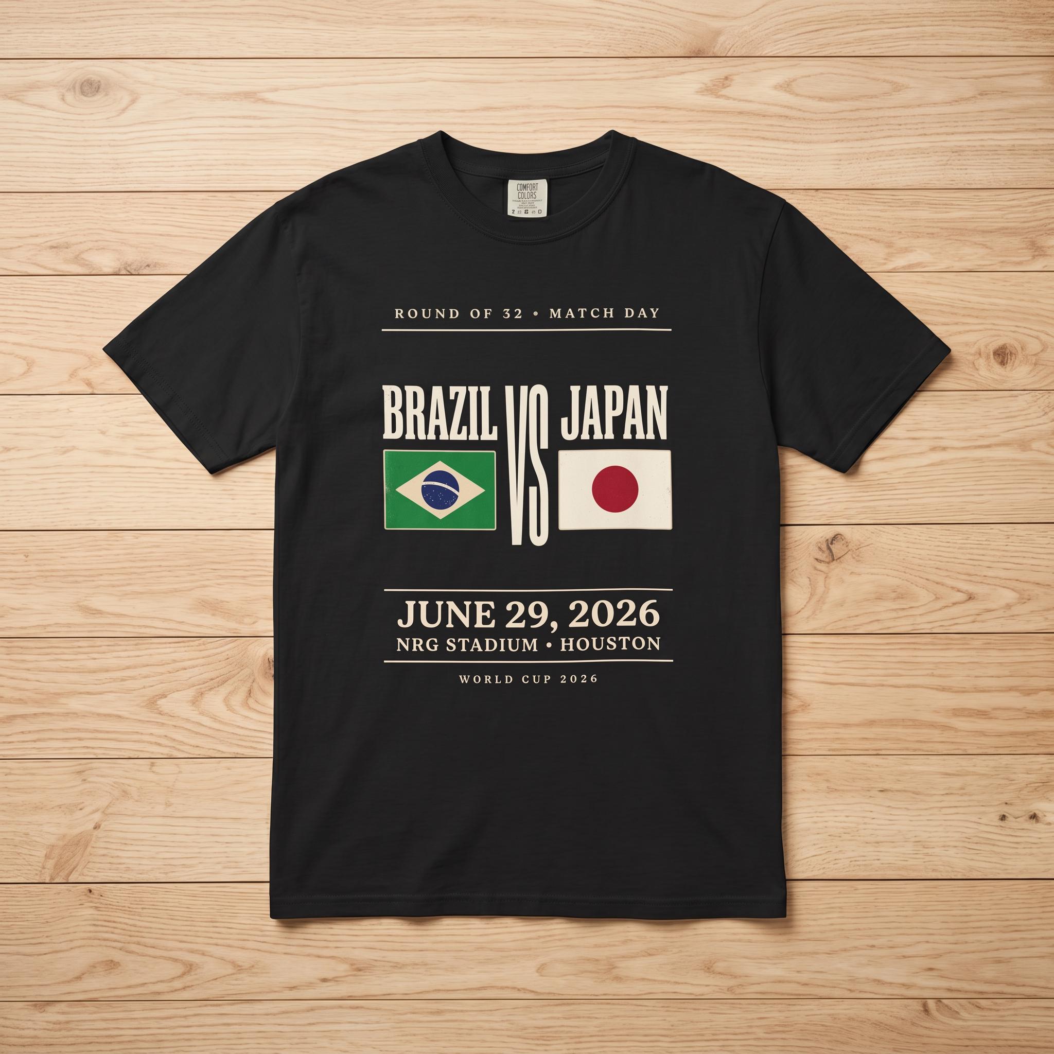 Brazil Vs Japan World Cup 2026 Shirt, Round of 32 Match Day Tee
