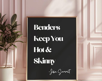 John Summit "Benders Keep You Hot and Skinny Poster" / Poster rave / Decorazione musicale minimalista / Stampa EDM per camera da letto o studio / Regalo di musica house