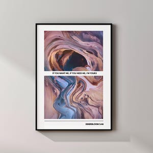 Poster con testo di RÜFÜS DU SOL Innerbloom 5:46 / Stampa digitale / Arte murale per festival rave / Decorazione per camera da letto o studio EDM / Regalo per amanti della musica