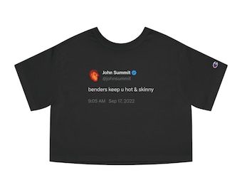 John Summit "benders keep u hot & skinny" Tweet Crop Top |John Summit Top| Rave Cropped Tee | EDM Festival Top|House Music Crop Top