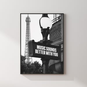 Music Sounds Better With You Digital Print | Music Poster | Minimal Music Decor | Music Print for Bedroom or Studio| Music Lover Gift