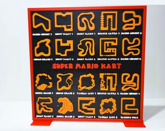 Super Mario Kart 3D Printed Track Map Display, All Tracks