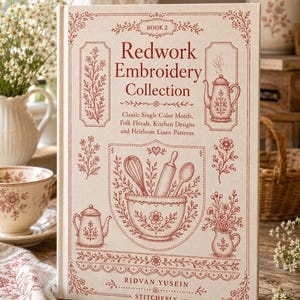 Redwork Embroidery Collection Book 2 - Digital PDF Embroidery Pattern Book