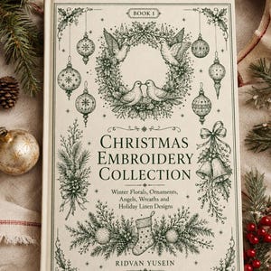 Colección de bordados navideños, Libro 1 - Libro de patrones de bordado digitales en PDF