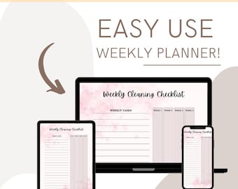 EASY USE Undated Monthly Planner, Editable Weekly Digital Planner for iPad, GoodNotes PDF 2025, Tablet Planner, 24 sheets, Instant Download