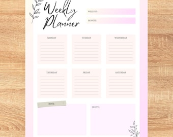 UNDATE PLANNER, Editable & Printable Weekly Digital Planner for iPad, GoodNotes PDF, Tablet Planner, 24 sheets. Instant Download!