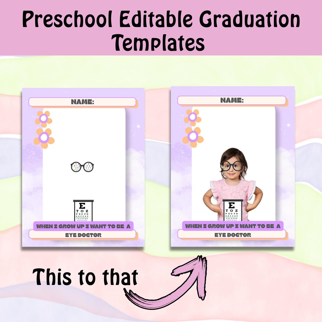 Editable Graduation Certificate Design for Preschool & Kindergarten ...