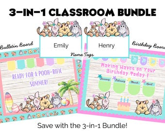 Paquete de decoración de Winnie the Pooh para el aula este verano