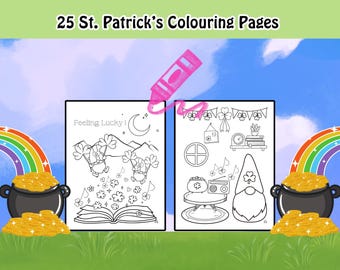 St. Patrick's Day Coloring Book | 25 Shamrock & Leprechaun Pages (PDF Download)