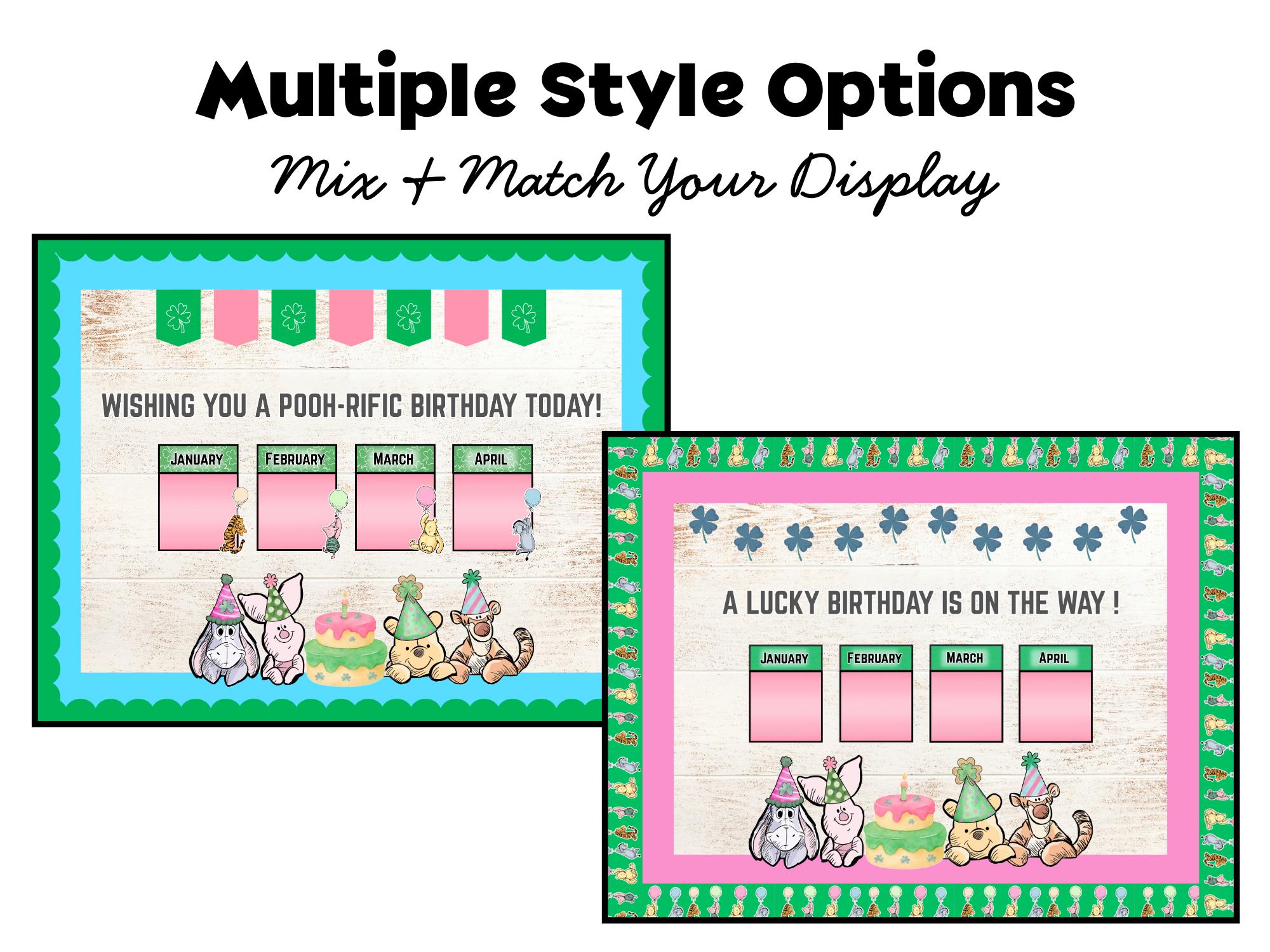 Winnie the Pooh Birthday Board | St. Patrick's Theme | Classroom Decor ...