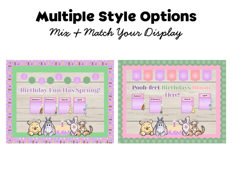 Winnie the Pooh Spring Birthday Board | Printable Classroom Decor ...