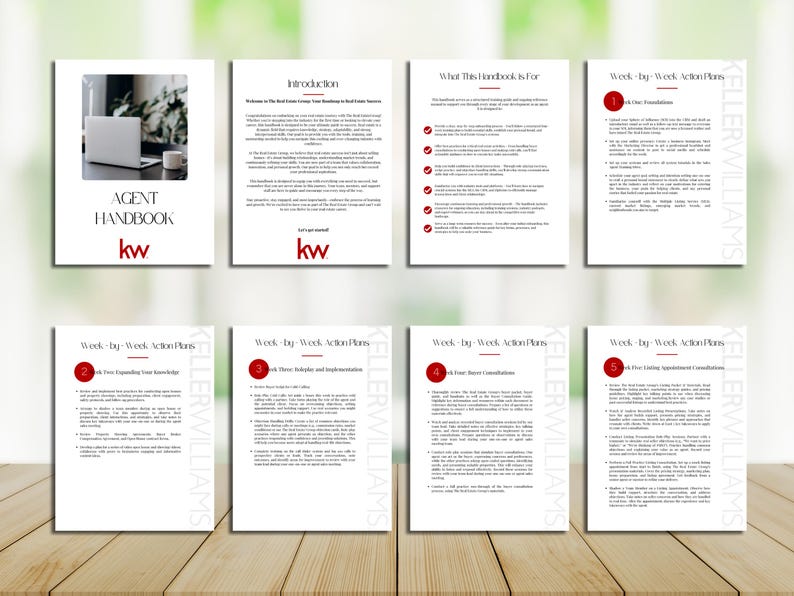 KW Agent Training System | New Realtor Onboarding Handbook & Checklists ...
