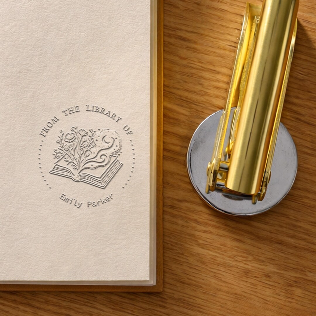 Personalized Book Plate Embosser, From the Library of Stamp, Art Ex ...