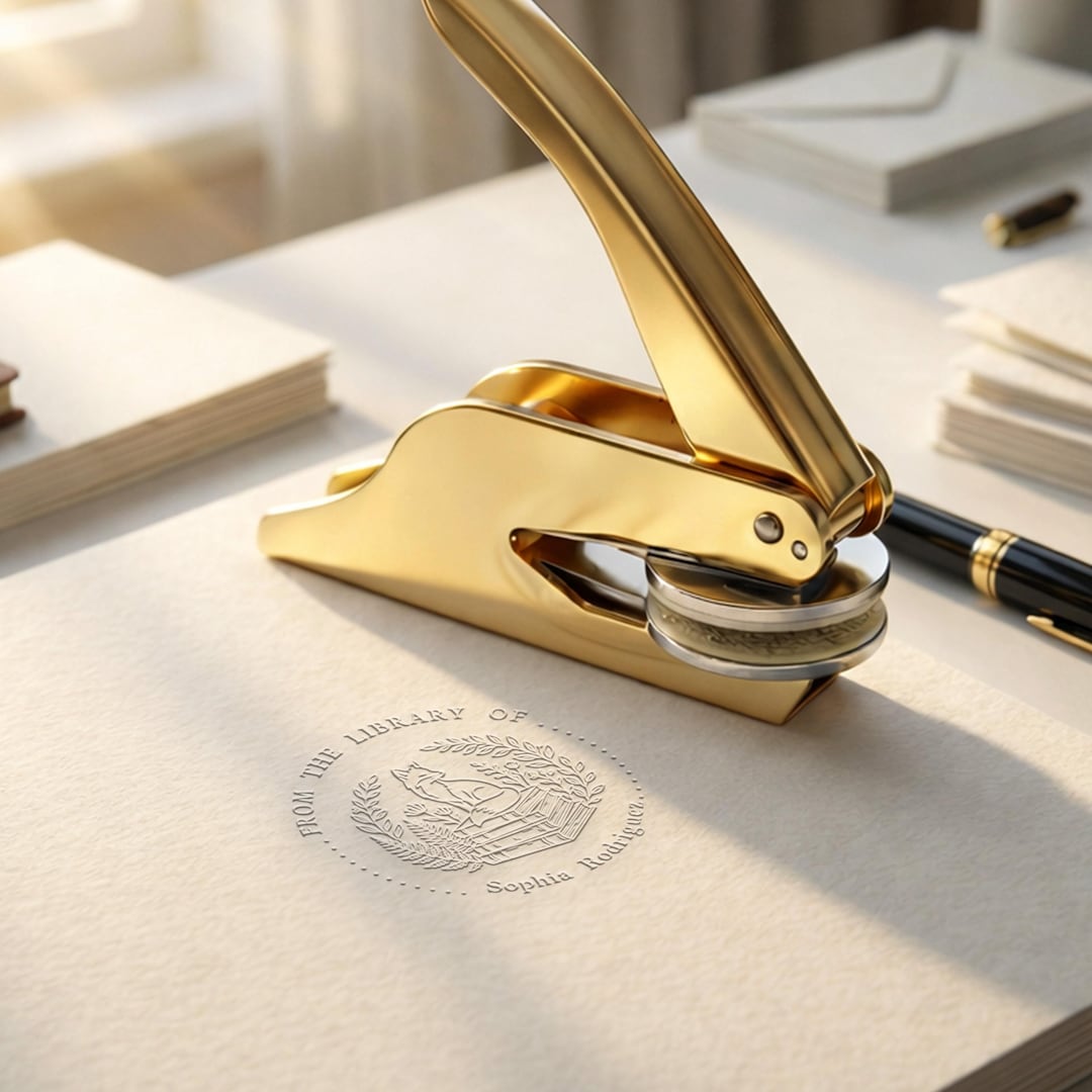 Personalized Book Embosser, Book Plate Embosser, From Library of Seal ...