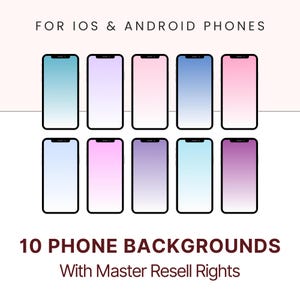 グラデーションミニマリスト携帯ロック画面、iOS Android、マスター再販権MRR