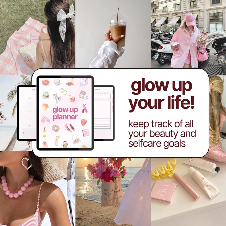 2026 Glow up planner, Healthy Lifestyle Checklists, Master Resell Rights MRR image 4