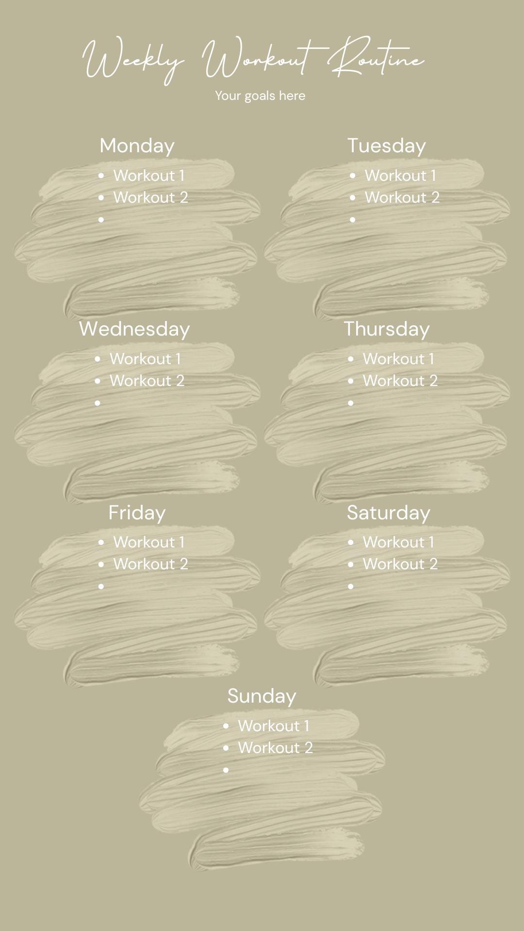 Customizable Workout Routine Template | Editable Fitness Planner ...