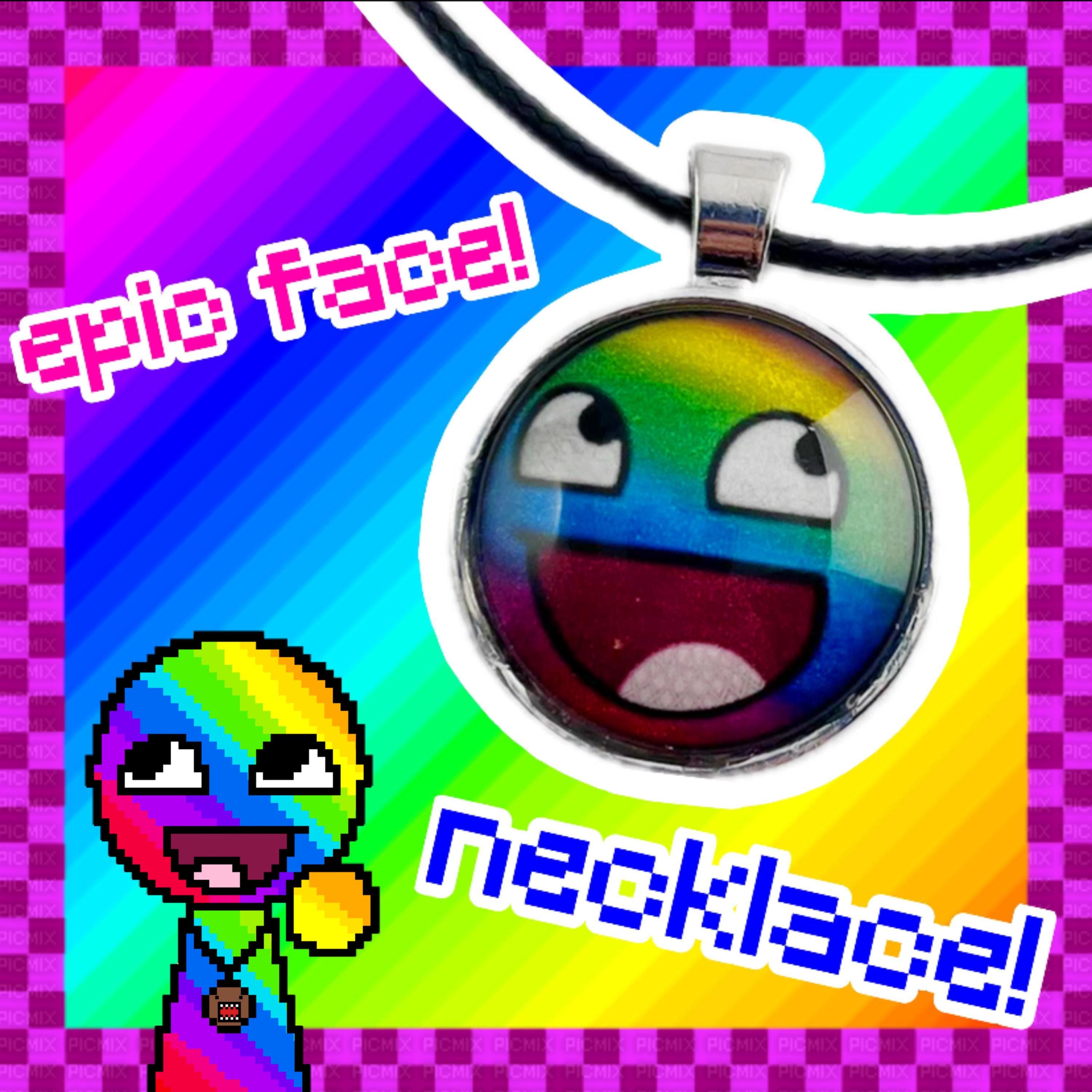 2010s Scene Style Rainbow Epic Face Pendant Cabochon