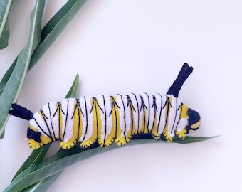 Felt Monarch Caterpillar- PDF Tutorial and Pattern Download