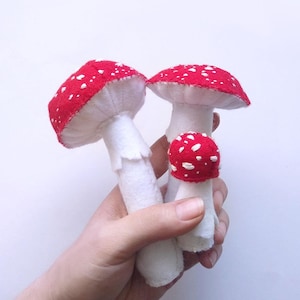 Amanita Mushrooms: Small, Medium, Large- PDF Tutorial and Pattern Download