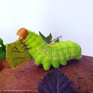DIY Felt Caterpillar: Luna Moth Caterpillar - PDF Tutorial and Pattern Download