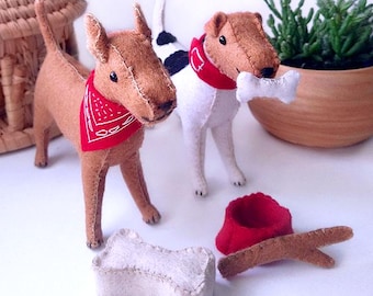 Felt Dogs with Toys- PDF Tutorial and Pattern Download