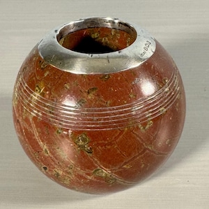 Match Holder In Silver And Serpentine Marble Match Holder Striker 1920