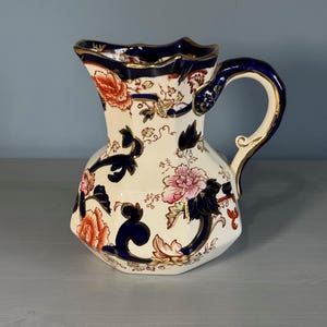 Masons Jug Ironstone Blue Mandalay Pattern Hand Painted Ewer Jug Beautiful