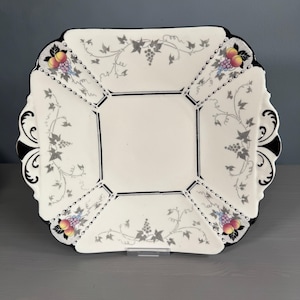 Vintage Shelley Queen Anne Peaches And Grapes Sandwich Plate 11498 c1930