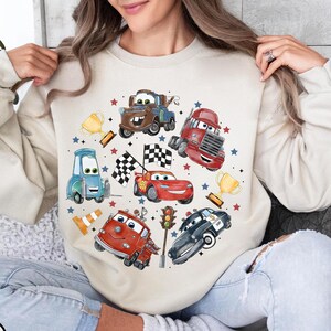 Retro Lightning McQueen Sweatshirt, Disney Cars Sweatshirt, Disney Cars Shirt, Cars Theme Birthday, Cars Sweatshirt, Disney Shirt For Kids