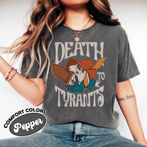 Retro Disney Skippy Rabbit Death To Tyrants Comfort Colors Shirt, Robin Hood Disney Shirt, Magic Kingdom Shirt, 70s Disney Shirt, Vintage
