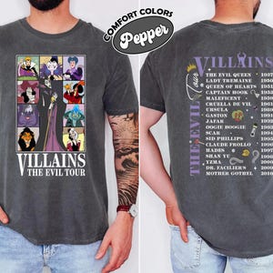Vintage Disney Villains Evil Tour Two-Sided Shirt, Disney Evil Friends Matching Shirt, Bad Witch Disney Shirt, Evil Queen, Maleficent Tee