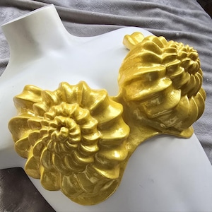 Premade Harp Shell Custom Silicone Top Holographic Gold Plus Size up to 36H US