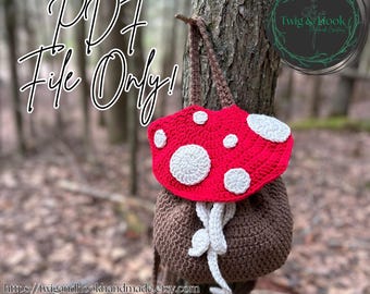 Crochet Mushroom Backpack Pattern *PDF FILE ONLY*