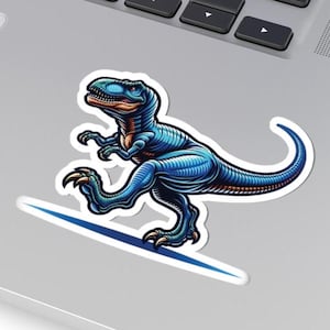 Blue T-Rex Sticker, Tyrannosaurus Rex Sticker, T-Rex Decal, Dinosaur Sticker, Dinosaur Sticker for Kids, Dino Stickers, Laptop Sticker