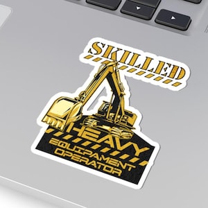 Excavator Operator Hard Hat Sticker: Construction Vinyl Decal