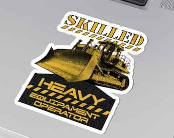 Dozer Operator Hard Hat Sticker: Vinyl Bulldozer Decal