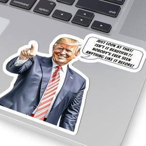 Trump I Did That Sticker, Nobody&#39;s Ever Seen Anything Like It Sticker, Funny Trump, Trump Decal, Trump Meme Sticker, Laptop Sticker