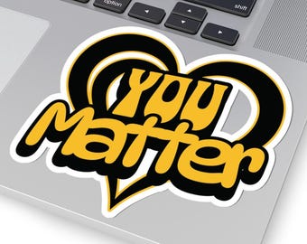 You Matter Gelb-Schwarz-Herz-Aufkleber, Suizid-Bewusstseins-Aufkleber, Positivitäts-Aufkleber, Selbstliebe-Geschenk, psychische Gesundheit, positive Mindset-Aufkleber
