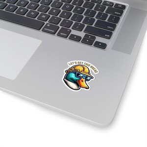 "Bauarbeiter Ente Sticker: ""Let's get this bread"" lustiges Schutzhelm-Motiv." Bild 5