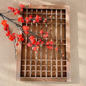 Korean Traditional Handmade Wooden Window Panel – Hanok Style Wall Decor | 3 Sizes | Natural Lattice Frame Art